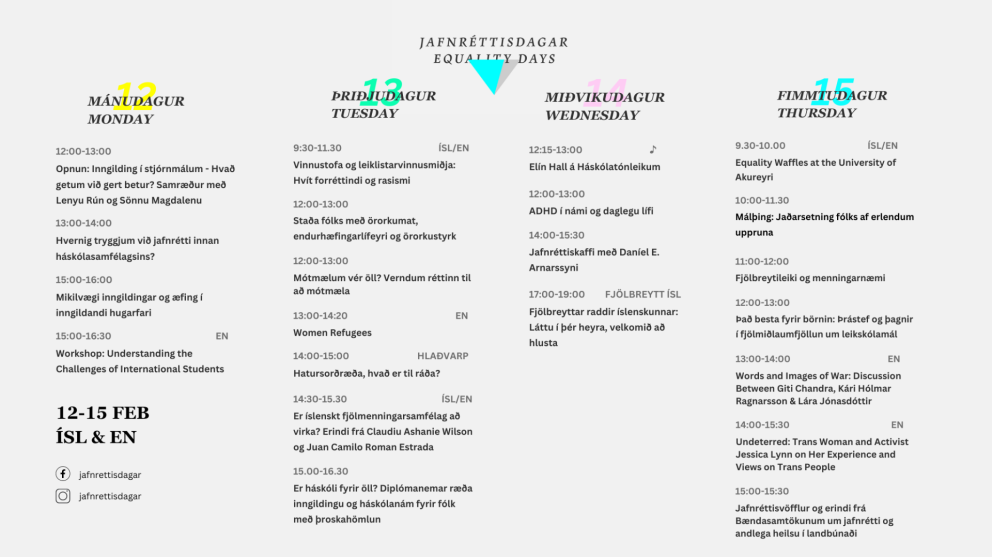 Dagskrá jafnréttisdaga