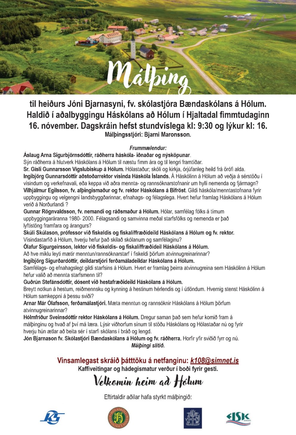 Málþing til heiðurs Jóni Bjarnasyni