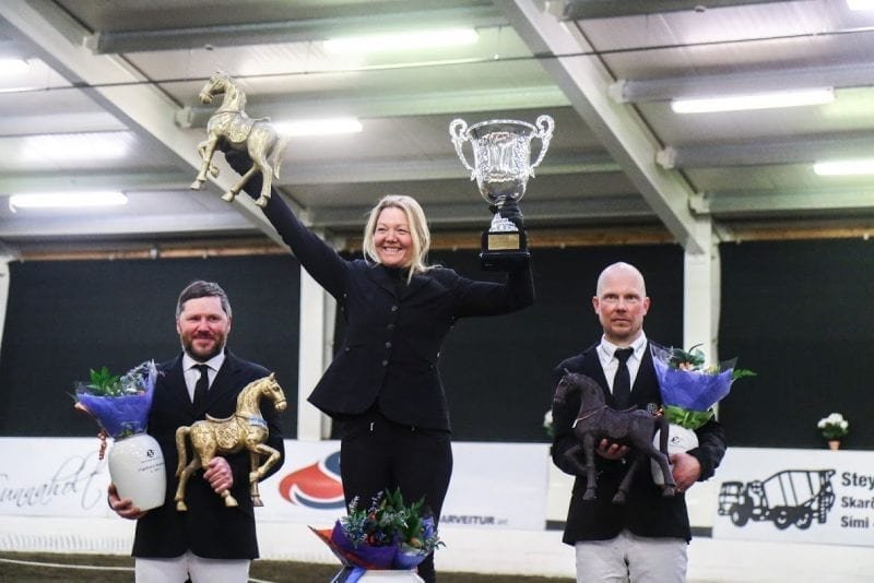 Frá vinstri, Bjarni Jónasson, Mette Mannseth og Þórarinn Eymundsson. Mynd: Eiðfaxi.