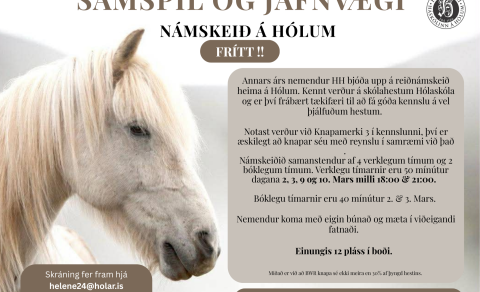 Reiðnámskeið á Hólum í boði annars árs nema á Hestafræðideild
