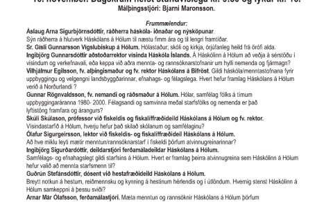 Málþing til heiðurs Jóni Bjarnasyni